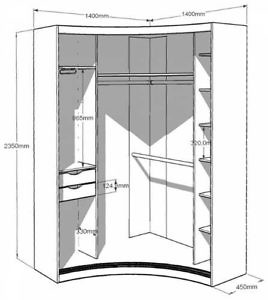 Схема радиусного шкафа купе